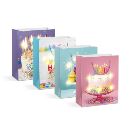 Decoratiuni si accesorii LED - Punga cadou - 10 LED-uri alb cald, hartie - 265 x 127 x 330 mm - 4 tipuri