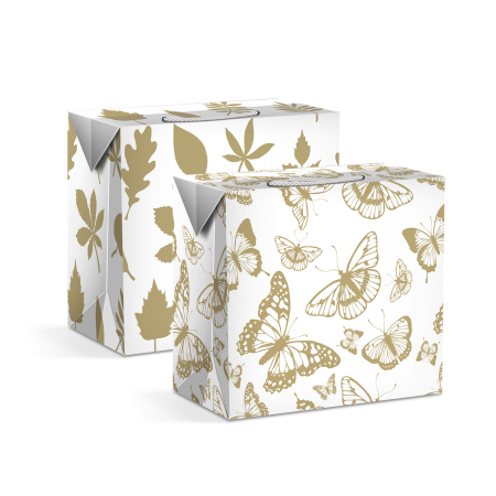 Produse de Crăciun - Pungă cadou - hartie - 225 x 135 x 200 mm - 2 tipuri / pachet