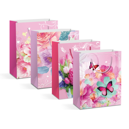 Produse de Crăciun - Pungă cadou - hârtie - 330 x 102 x 457 mm - 4 tipuri/pachet