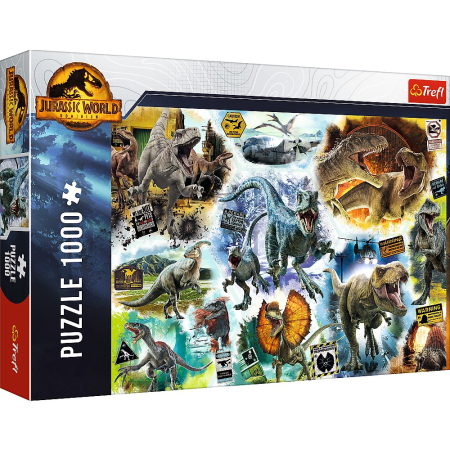 Universul Copiilor - PUZZLE TREFL 1000 JURASSIC WORLD PE URMELE DINOZAURILOR