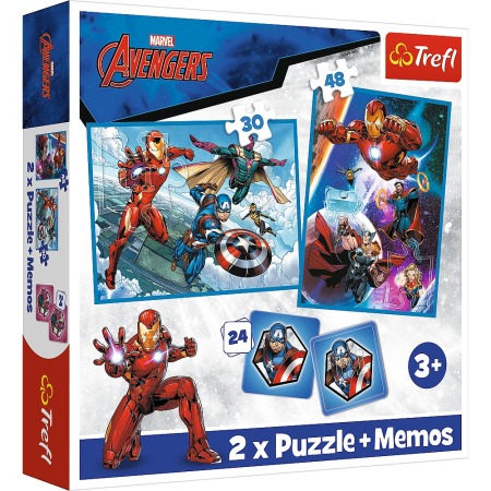 Avengers - PUZZLE TREFL 2IN1 MEMO AVENGERS EROII IN ACTIUNE