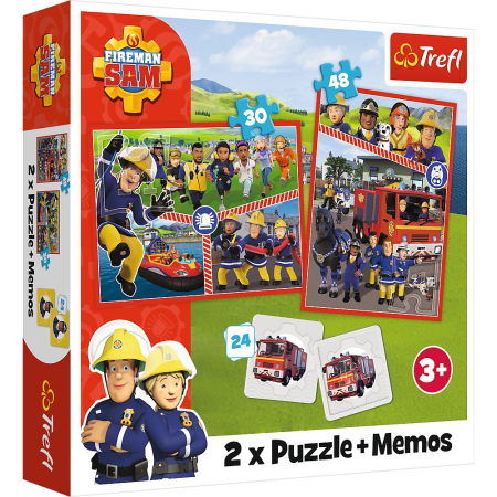 Puzzle - PUZZLE TREFL 2IN1 MEMO POMPIERUL SAM ECHIPA POMPIERILOR 