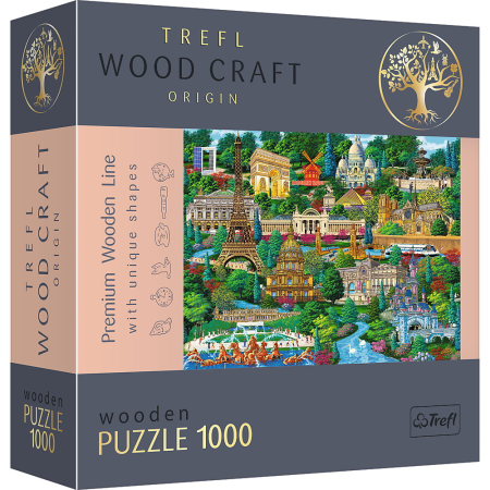 Puzzle - PUZZLE TREFL DIN LEMN 1000 PIESE OBIECTIVE TURISTICE FAIMOASE DIN FRANTA