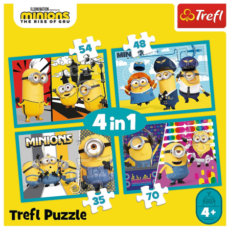 PUZZLE TREFL MINIONS 4IN1 LUMEA FERICITA A MINIONILOR [5]