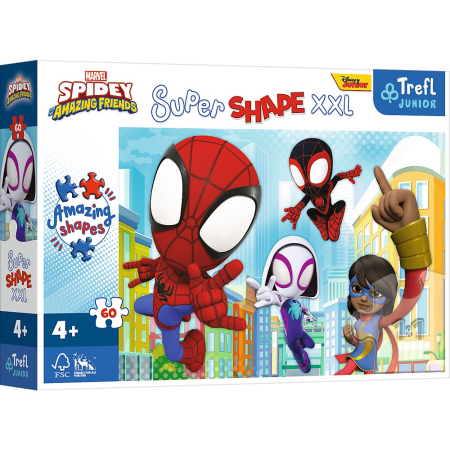 Spidey și prietenii - PUZZLE TREFL PRIMO SUPER SHAPE XXL 60 SPIDEY