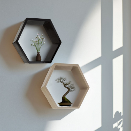 Decorațiuni, idei de cadouri - Raft de perete - hexagonal - 29 x 25 cm - 4 tipuri