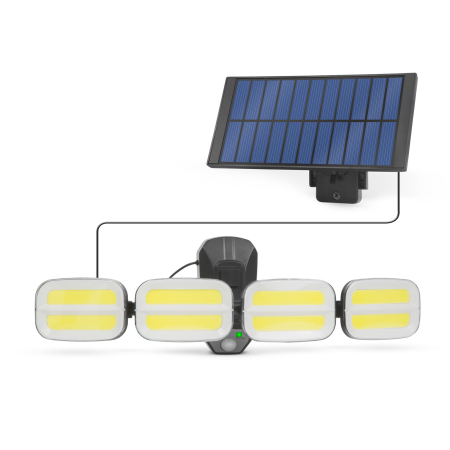 Lămpi solare - Reflector solar cu senzor de mișcare - cu unitate solară prin cablu - 8 LED-uri COB