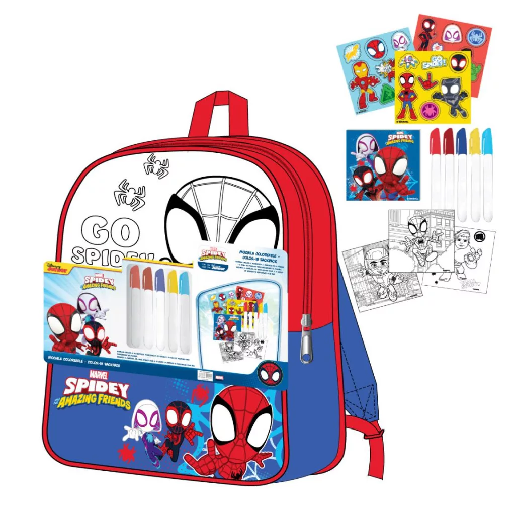 Ghiozdane și rucsacuri - Rucsac colorabil copii Spidey Go, 38 cm