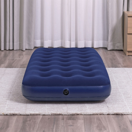 Saltea gonflabilă - single, velour - albastru - 185 x 76 x 22 cm [4]