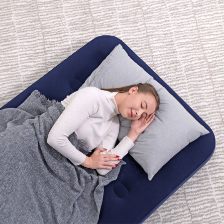 Saltea gonflabilă - single, velour - albastru - 188 x 99 x 22 cm [5]