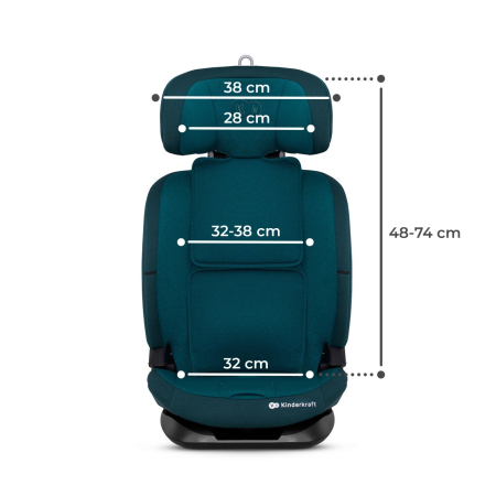 SCAUN AUTO I-SIZE, 76-150 CM, KINDERKRAFT ONETO 3, ISOFIX, HARBOR BLUE [7]