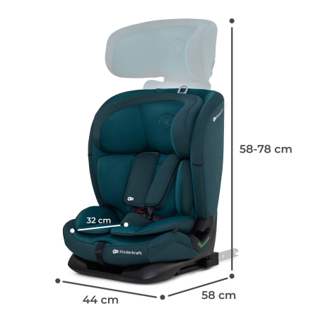 SCAUN AUTO I-SIZE, 76-150 CM, KINDERKRAFT ONETO 3, ISOFIX, HARBOR BLUE [6]