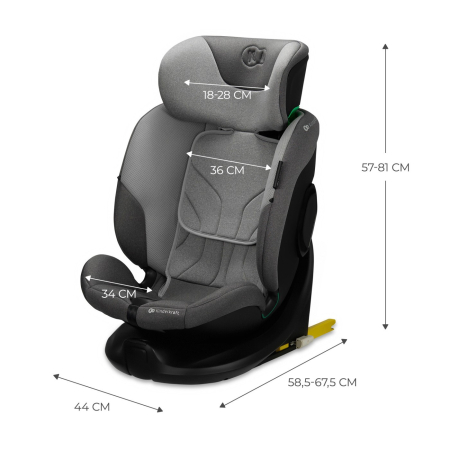 SCAUN AUTO KINDERKRAFT I-FIX, I-SIZE 40-150 CM, COOL GREY [1]