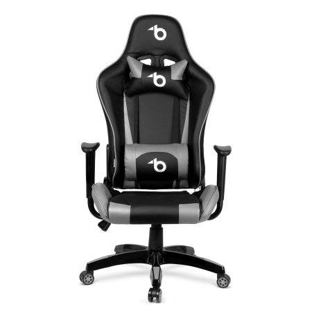 Scaun gri de gaming - cu pernă de talie și pernă pentru cap [1]