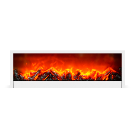 Șemineu decorativ LED cu efect de flacără – alb – pe baterii / USB – 60 x 10 x 20 cm [3]