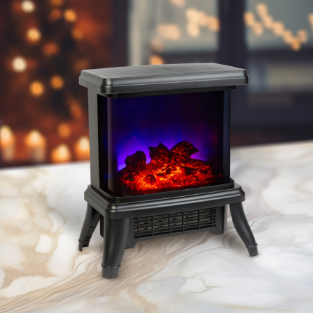 Articole pentru casă - Șemineu electric - 900/1800 W Bewello - încălzitor radiant + LED - 36 x 21,5 x 36 cm