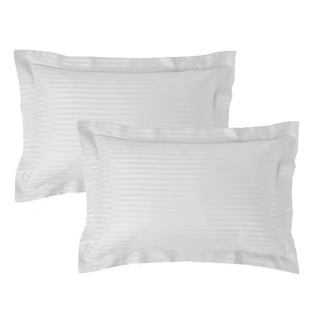 Fețe de pernă - Set 2 fete de perna damasc policoton -alb