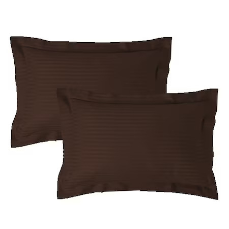 Fețe de pernă - Set 2 fete de perna damasc policoton -maro