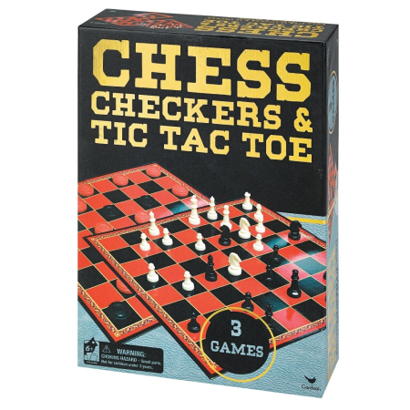 Jocuri și cărți de joc - SET 3 JOCURI IN CUTIE SAH DAME SI TIC TAC TOE