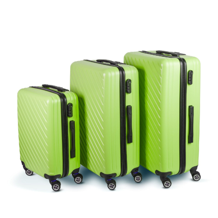 Articole pentru casă - Set 3 valize de călătorie rigide verzi - 2x mari, 1x mică (76+72+55 cm), ABS++