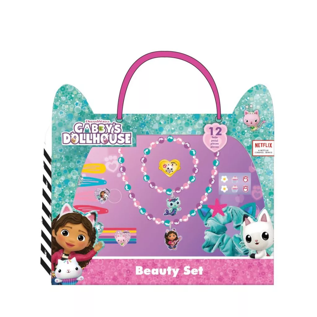 Gabby's Dollhouse - Set accesorii păr și bijuterii copii Gabby's Dollhouse Team, 12 piese