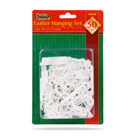 Set agățatoare lumini pentru jgheab - transparent, dublu - 50 buc/pachet [2]