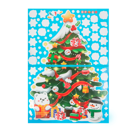 Produse de Crăciun - Set autocolante - pom de Crăciun - 62 x 70 cm