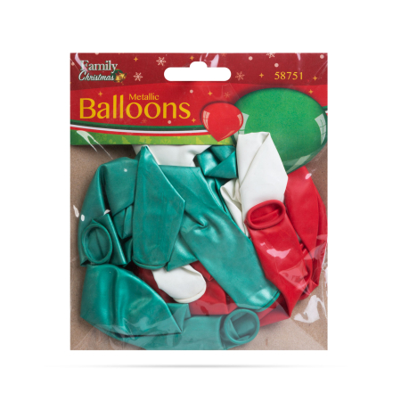 Set baloane - roșu, verde -metalic - 15 piese / pachet [2]