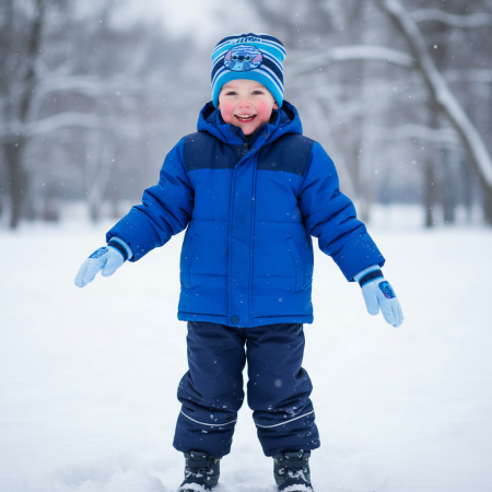 Lilo&Stitch - Set căciulă și mănuși pentru copii Disney Lilo & Stitch Waves, albastru