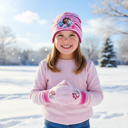 Set căciulă și mănuși pentru copii Gabby's Dollhouse