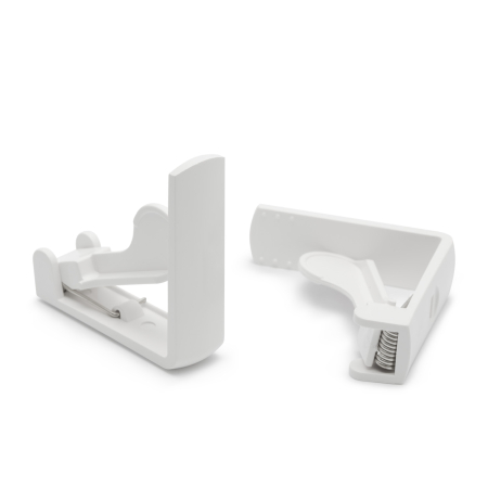 Accesorii de grădină - Set cleme pt. fixarea feţei de masă, cu arc, alb, 4 buc./pachet