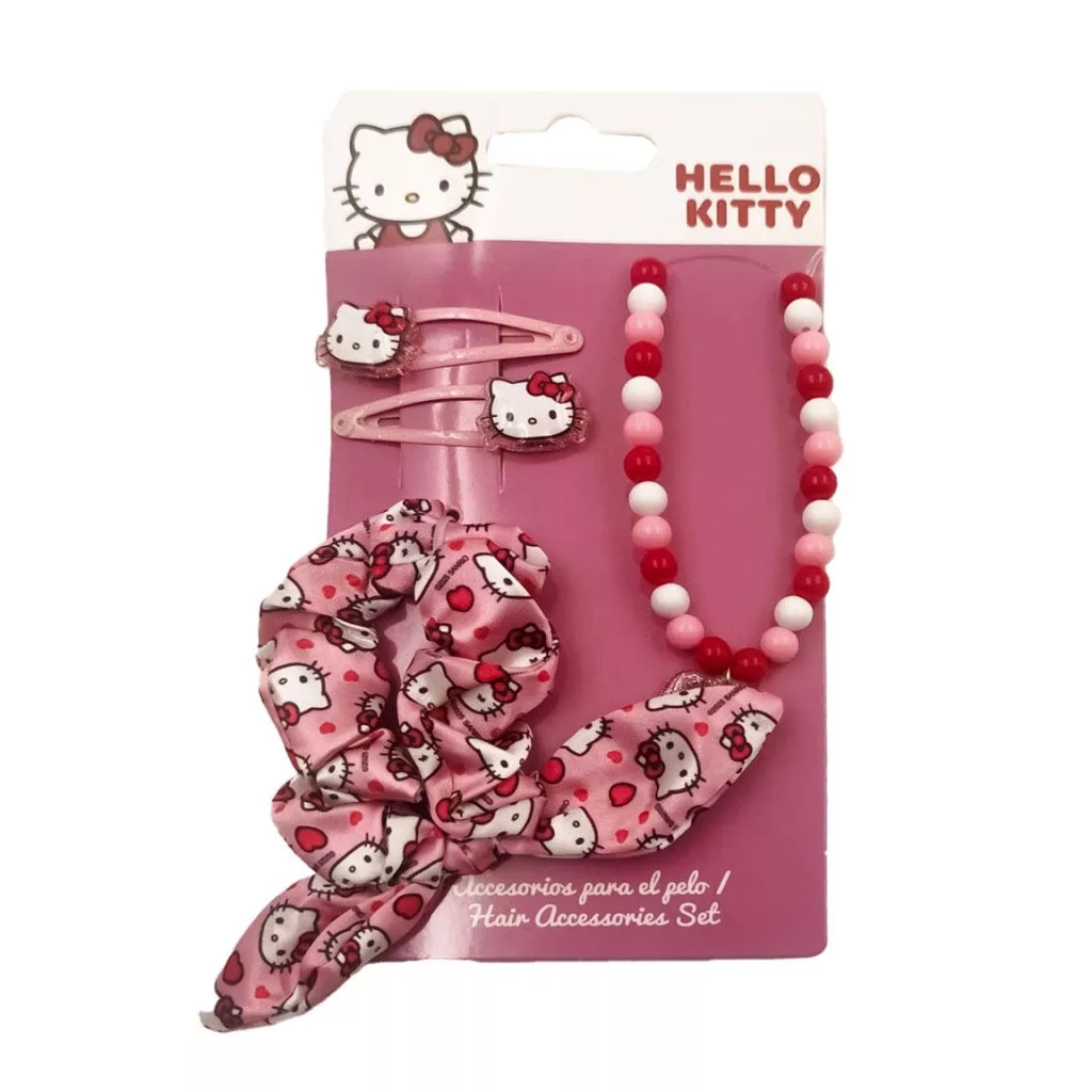 Hello Kitty - Set colier și accesorii pentru păr, Hello Kitty Pink
