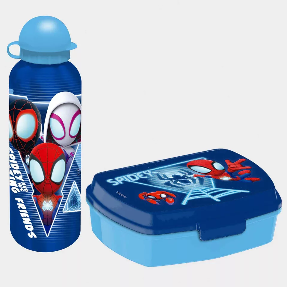 Set cutie de sandviș+ sticlă de aluminiu Spidey Blue Web [1]