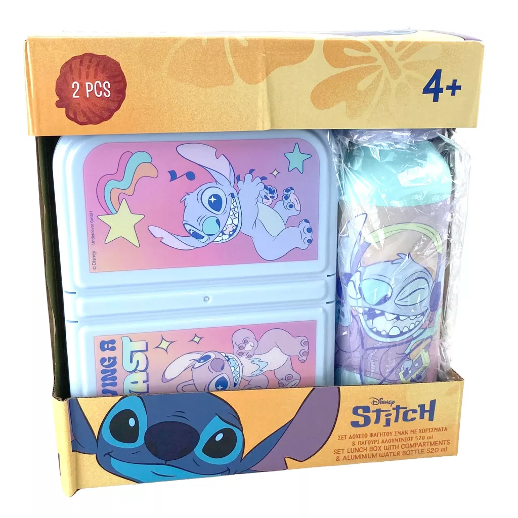 Lilo&Stitch - Set cutie de sandwich + sticlă de aluminiu copii Stitch Blast