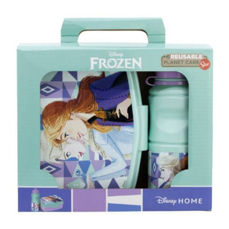 Frozen-Regatul de gheață - Set cutie sandwich + sticlă prânz 2 piese copii Frozen Ice Magic
