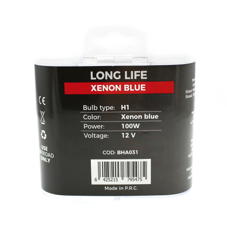 Set de 2 becuri Halogen H1, 100W +130% Intensitate - LONG LIFE - CARGUARD [4]