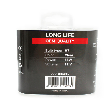 Set de 2 becuri Halogen H7, 55W, +50% Intensitate - LONG LIFE - CARGUARD [4]