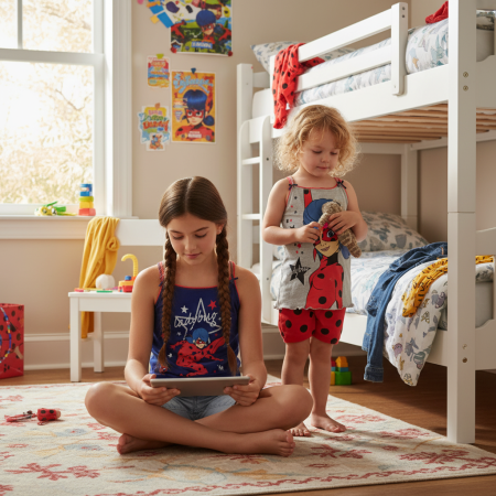 Set de 2 maiouri pentru copii, Miraculos:Buburuza și Motan [1]