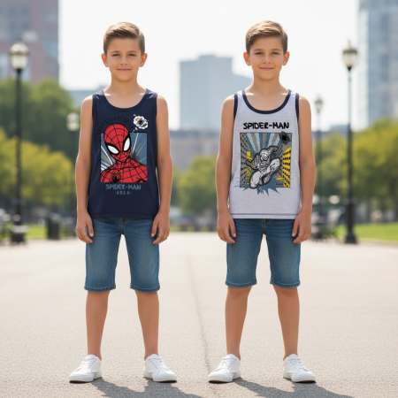 Îmbrăcăminte/Încălțăminte - Set de 2 maiouri pentru copii- Omul Păianjen