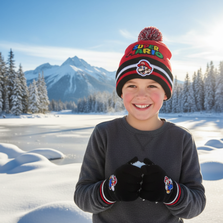 Îmbrăcăminte/Încălțăminte - Set de căciulă+mănuși Super Mario