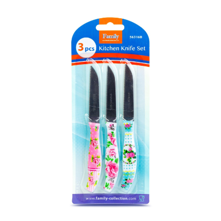 Set de cuțite de bucătărie - 15 cm - model florar - 3 bucăți / pachet [1]
