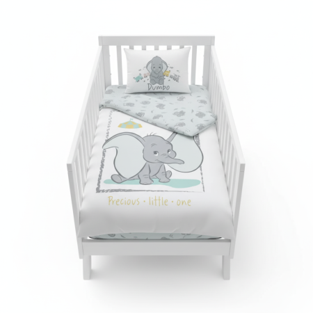 Lenjerii de pat pentru copii - Set de lenjerie 2 piese, Disney Dumbo Precious Little One, 100x135 cm, 40x60 cm
