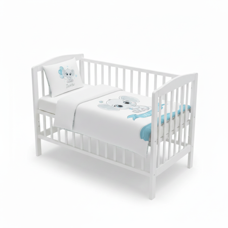 Lenjerii de pat pentru copii - Set de lenjerie 2 piese, Elephant It’s a Boy, 90x120 cm, 40x60 cm