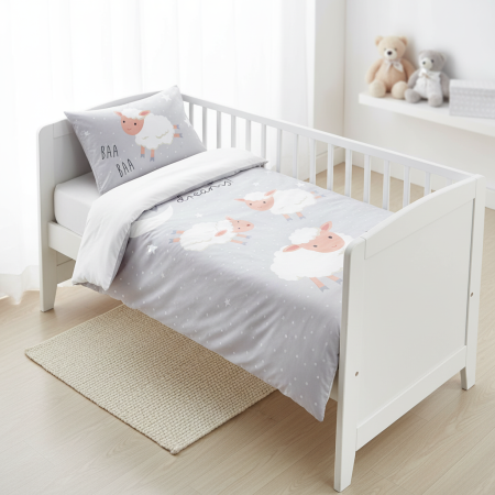 Lenjerii de pat pentru copii - Set de lenjerie 2 piese, Sheep Sweet Dreams, 90x120 cm, 40x60 cm