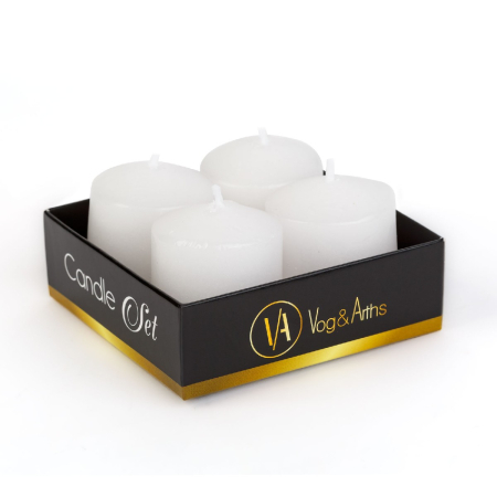 Articole pentru casă - Set de lumânări – alb, fără parfum – 4 x 45 g