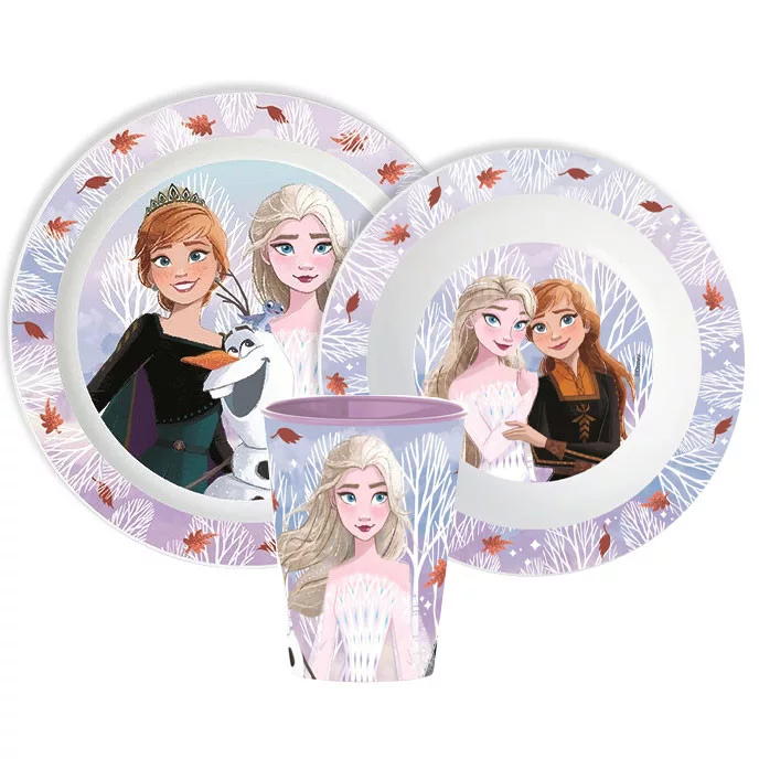 Produse bucătărie - Set de masă fără BPA cu pahar de 260 ml Disney Regatul de gheață