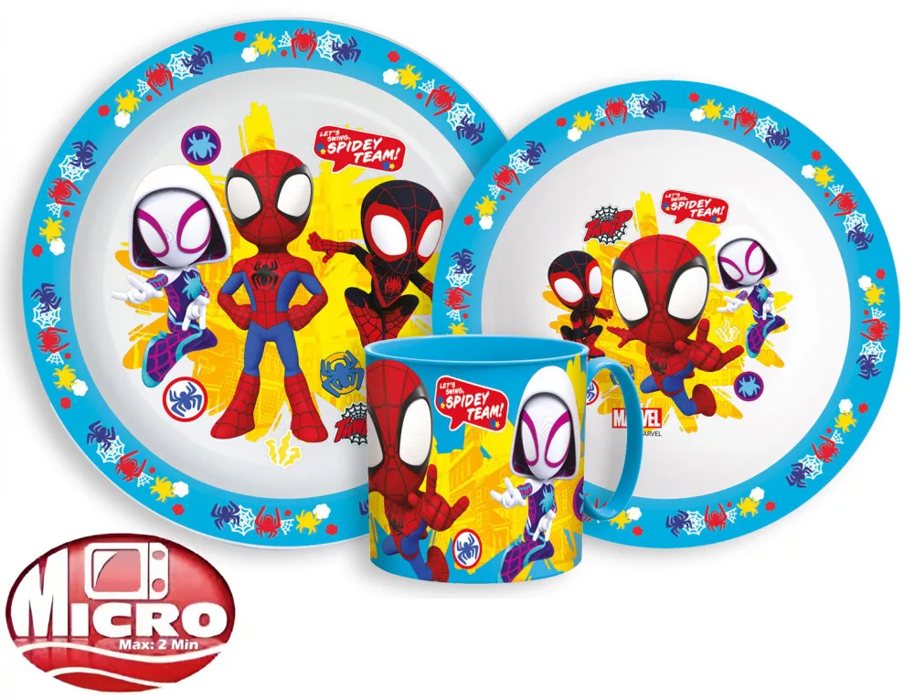 Universul Copiilor - Set de masă fără BPA cu pahar de 260 ml Spidey