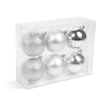 Produse de Crăciun - Set decor pentru brad - argintii - 6 piese / set