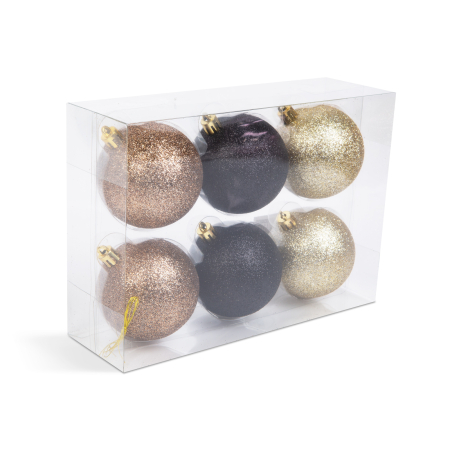 Produse de Crăciun - Set decor pentru brad - auriu închis - 6 piese / set