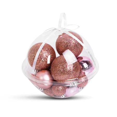 Produse de Crăciun - Set decor pentru brad - globuri - 3 - 6 cm - 16 buc / set
